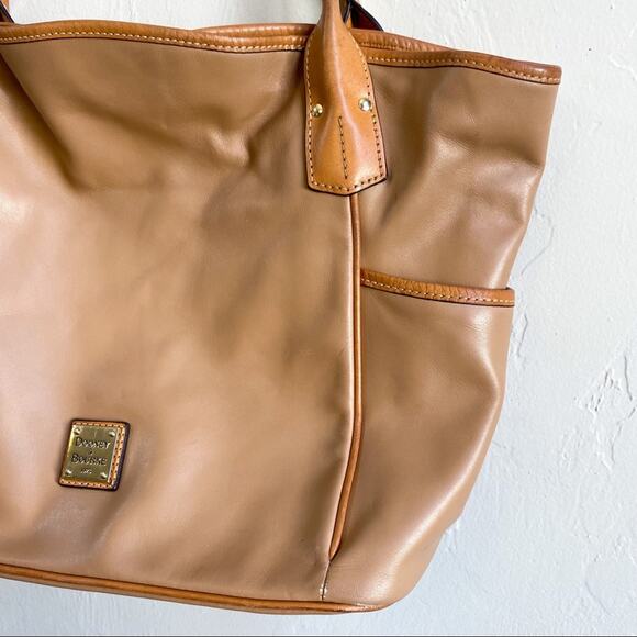 Dooney & Bourke Florentine Kristen Fawn Camel Tan Leather Tote Bag - Picture 6 of 7